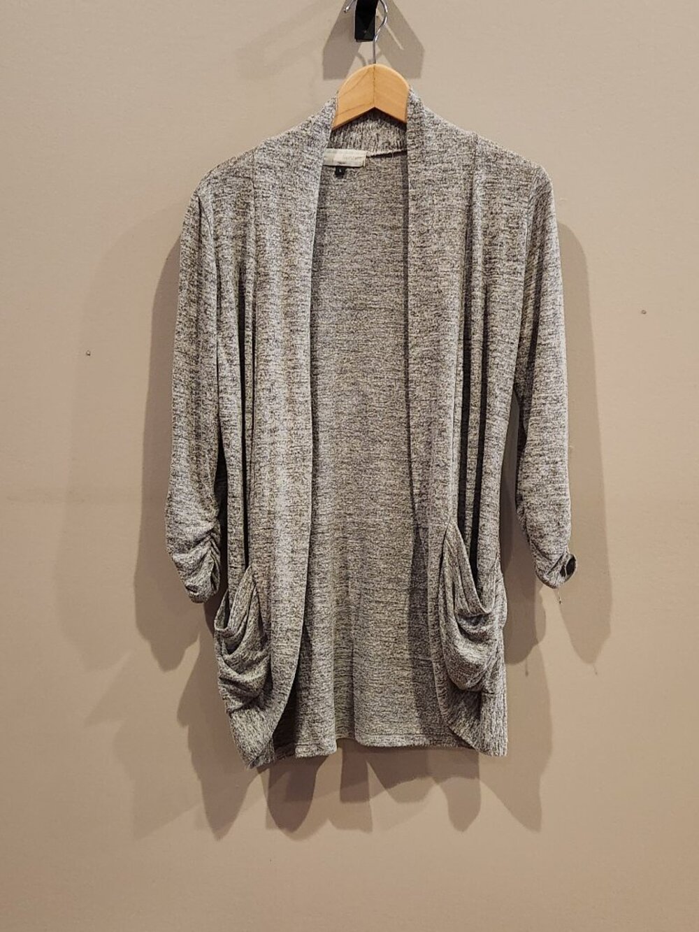 Rennes Heather Gray Open Front Cardigan Womens Large